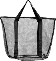 [FOYTOKI] Large Capacity Mesh Tote Bag with Zipper Durable Beach Carry Bag for Travel Shopping Sports Gym Transparent Design for Easy Access to Essentials