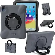 NLR FUN Kids Case for iPad, Shockproof Cover for 11-inch iPad Air M3 (2025) / M2 (2024), 11” Lightweight Full Body Protective Case with Foldable Handle/Stand (Grey+Black)