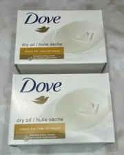 2 Bars Dove Dry Oil Bar Soap 4 Oz Each 2 Bars Of Soap New Free Shipping
