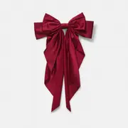 Burgundy Red Barrette Large Bow Hair Clip