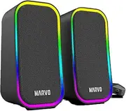MARVO RGB Gaming Speakers, USB Powered, 2.0 Channel Desktop Speakers, Black
