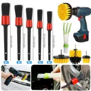 9Pcs Car Wash Brush Hard Bristle Drill Auto Scrubber Detailing Cleaning Tool