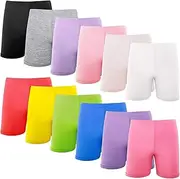 [HOLLHOFF] 12 Pack Girls Dance Shorts, Bike Shorts for Playgrounds and Gymnastics, Breathable and Safe Active Shorts