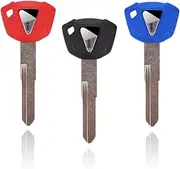 YANGZHUANGBAN Motorcycle Uncut Blade Blank Key for Kawasaki Ninja ZX6R ZX10R ZZR400 Z750 Z800 Z1000 VERSYS ER6N ER6F ER6R - 3 Pack (Red, Blue, Black)