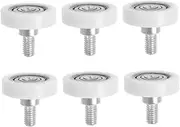 NULYLU 6pcs Drawer Accessory Pulleys Cabinet Small Guides Pulley Drawer Wheels Screen Door Wheels Replacement Patio Door Rollers Small Casters White Carbon Steel