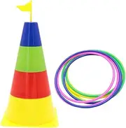 NOLITOY Circle Throwing Plaything Ring Toss Game for Boys and Girls Toys for Toddlers Bright Colors Promote Brain Development Random Color