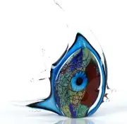 Hand Blown Glass Tropical Fish Figurines Ornament,Sea Animal Sculptur...