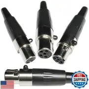 CESS TA5F 5-Pin Mini XLR Female Jack Cable Connector Adapter for Mic Micropho