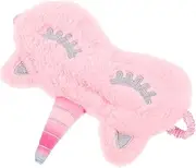 FRCOLOR Pink Unicorn Plush Eye Masks Lightweight Comfortable Sleeping Mask for Travel Work Naps Fluffy Night with Elastic Strap for Adults