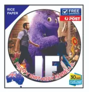IF movie Edible Rice Paper Image birthday party cake topper round 19cm