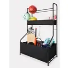 Freestanding Sports Storage Unit Home Garage Organisation Holder Balls Bats New