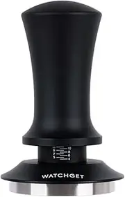 watchget 51mm Espresso Coffee Tamper, Spring Loaded Tamper Stainless Steel Barista Espresso Tamper Calibrated Espresso Hand Tamper with Scale Coffee Espresso Accessories for 51mm Portafilter