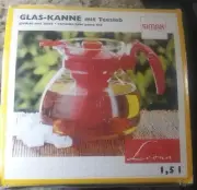 New Vintage Simax Glass Teapot 1.5L with Tea Infuser Heat Resistant Czech NOS