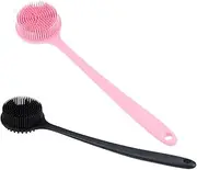 PLAFOPE Bathroom Wall Mount Back Scrubber Exfoliating Bath Brush Long Handle Massage Long Handle Shower Brush