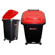 60L Redback Heavy Duty Plastic Storage Wheelie Rubbish Bin Tub Trash Container