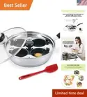 Stainless Steel Egg Poacher Pan for 4 Perfectly Poached Eggs - Dishwasher Safe
