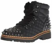 Sam Edelman Women's Bren Black Cold Weather Studded Fashion Combat Boots