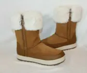NIB Koolaburra UGG Women's Tynlee Suede Fur Boots Chestnut 7