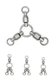 BLUEWING Ball Bearing 3-Way Swivels Rolling Barrel Fishing Swivels US Seller