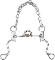 PerGar Horse Snaffle Bit, Stainless Steel Snaffle Bit, 120mm Horse Mouth Snaffle with Chain, Horse Gag Ring Snaffle Bite, Snaffle Bit Horse Bit Buckle for Horse Farm Outdoor Training Equipment