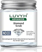 Luvyh Diamond Exfoliating Scrub (500g) for Skin Brightening, Firming, Anti Aging, Removes Dullness, Skin Impurities for All Skin Types No Parabens, No Mineral Oil, No Sulphate, No Silicone