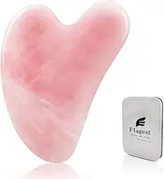 Flagest Gua Sha Facial Treatment with Rose Quartz Heart Shape Guasha Board JScratch Massage Tool Anti-Wrinkle Tool for Face Scraping - Heart Shape Jade Trigger Point Treatment on Face
