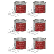 6x Lantern Studios Tiidy Tub Paper & Bulldog Clips Office Document Clamp White
