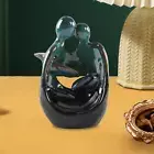 Backflow Incense Burner Waterfall Decoration Table Ornament Collectible Ceramic