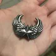 Winged Star Concho Screw Back Tandy Leather Co Silver Angel Wings Jacket Pin