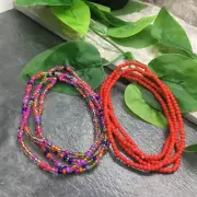 2 PC Handmade Plus Waist Beads Jewelry African Boho Bracelet Anklet Set New 8617