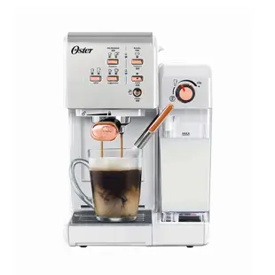 美國Oster-5+隨享義式膠囊兩用咖啡機(白玫瑰金) 送經典快煮壺
