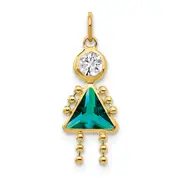 10K Yellow Gold December Girl Birthstone Charm