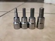 Husky Hex Socket Set 3/8" Drive 4 Pc Piece Bit Allen Key Metric MM 5/16 HW5 HW6