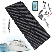 12-24V Waterproof Battery Maintainer, Solar Car Battery Charger, 200W Foldable Solar Panel, Automatic Charging Generator for Cars, Trucks, Boats, RVs, Outdoor Travel