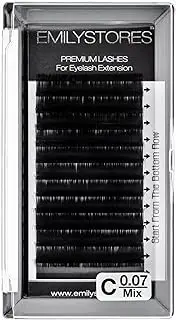 EMILYSTORES Eyelash Extensions 0.07mm Thickness C Curl Length 8-14mm Silk Mink Fake Eye Lashes Mixed Sizes In One Tray