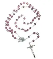 "Knock, Ireland" Bead Rosary J.C. Walsh & Sons-Ireland G958 PLUMB PURPLE