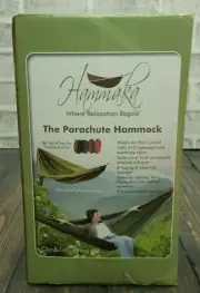 NEW - Hammaka Parachute Silk Hammock Color Blue and Tan / Brown
