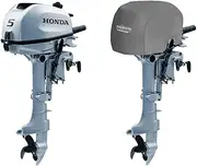 Oceansouth Outboard Motor Half Cover Compatible with Honda (Compatible with Honda 1CYL 127cc BF4 BF5 BF6 Storage Cover (2016>), Outboard Motor Half Cover Compatible with Honda)