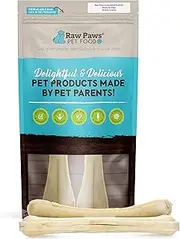 Raw Paws Pet Premium 10-inch Compressed Rawhide Bones for Dogs 2-Count - Packed in USA - Long Lasting Dog Chews - Chews for Large Dogs - Natural Rawhide Dog Bones - Dog Chews for Aggressive Chewers