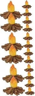 18 Pcs Resin Fire Bonfire Party Supplies Miniature Model Fake Flame Campfire Toys Miniature Camping Fairy Gardens Accessories Landscaping Model Fake Log Fire Fake Camp Fire Decor