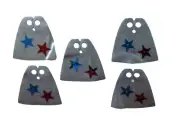Set of 5 Handmade Silver with Stars Capes Compatible with Lego Action Figures