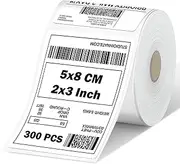 White Rectangle Stickers Labels 2x3 Inch Thermal LabelsSelf-Adhesive Writable Container Sticker Blank Removable Labels for Shipping Packages 300 Labels (50x80mm)