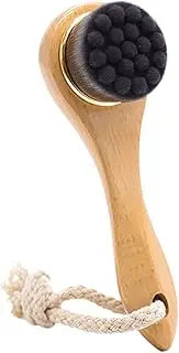 Face Dry Brush | Scrub Cleansing Brush | Natural Bristle Wood Handle Exfoliator Massage Tool for Glowing Soft Skin Men Women Cheeks Jaw Neck Nose