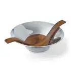 Chillable Salad Bowl with Servers | Large Chilled Serving Bowl with Utensils ...