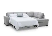DIAMOND Leather-Look Right-Hand Facing Corner Chaise with Sofa Bed