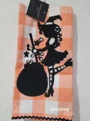 Witch Cauldron Orange Black Cynthia Rowley Kitchen Towel Set of 2
