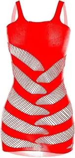 [Generic] Women’s Sexy Fishnet Bodysuit Lingerie Night Dress Stretchy Bodycon See Through Hollow Out Mini Dress