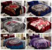 Korean Style Bed Blanket Flower Embossed Thick Warm Winter Mink Blankets King