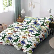 Dreamfields Double Dinosaur Park Design Kids/Boys/Girls Quilt/Duvet/Doona Cover Set