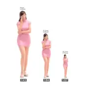 Resin 1/18 1/24 1/43 1/64 1/87 Pink Skirt Girl Painted Anime Model Miniature Toy